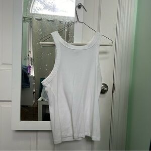 Gap Ribbed White High Neck Tank Top
